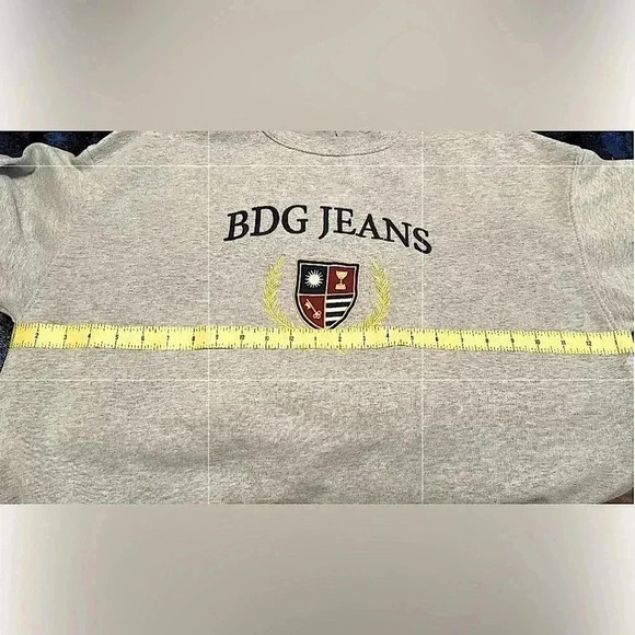 BDG Urban Outfitters Gray Oversized Pullover Sweatshirt with Embroidered Crest - Picture 5 of 10